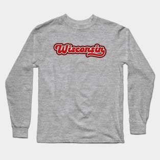 Retro Wisconsin Script Long Sleeve T-Shirt